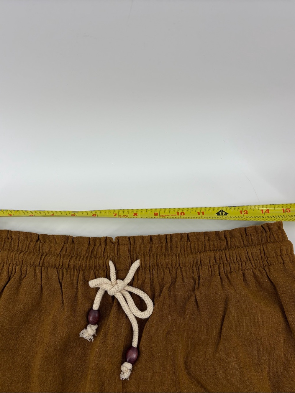 Zara Women’s Short Linen Blend High Rise Wide Leg Drawstring Casual, Size Large - Picture 5 of 8